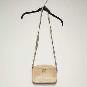 Michael Kors Camel And Gold Crossbody Bag with Adjustable Strap